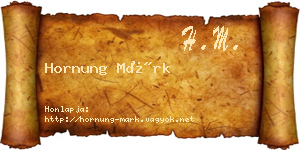Hornung Márk névjegykártya