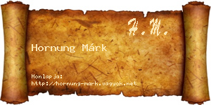 Hornung Márk névjegykártya