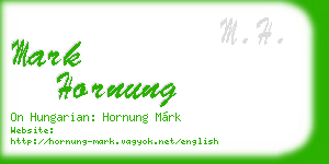 mark hornung business card