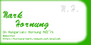 mark hornung business card